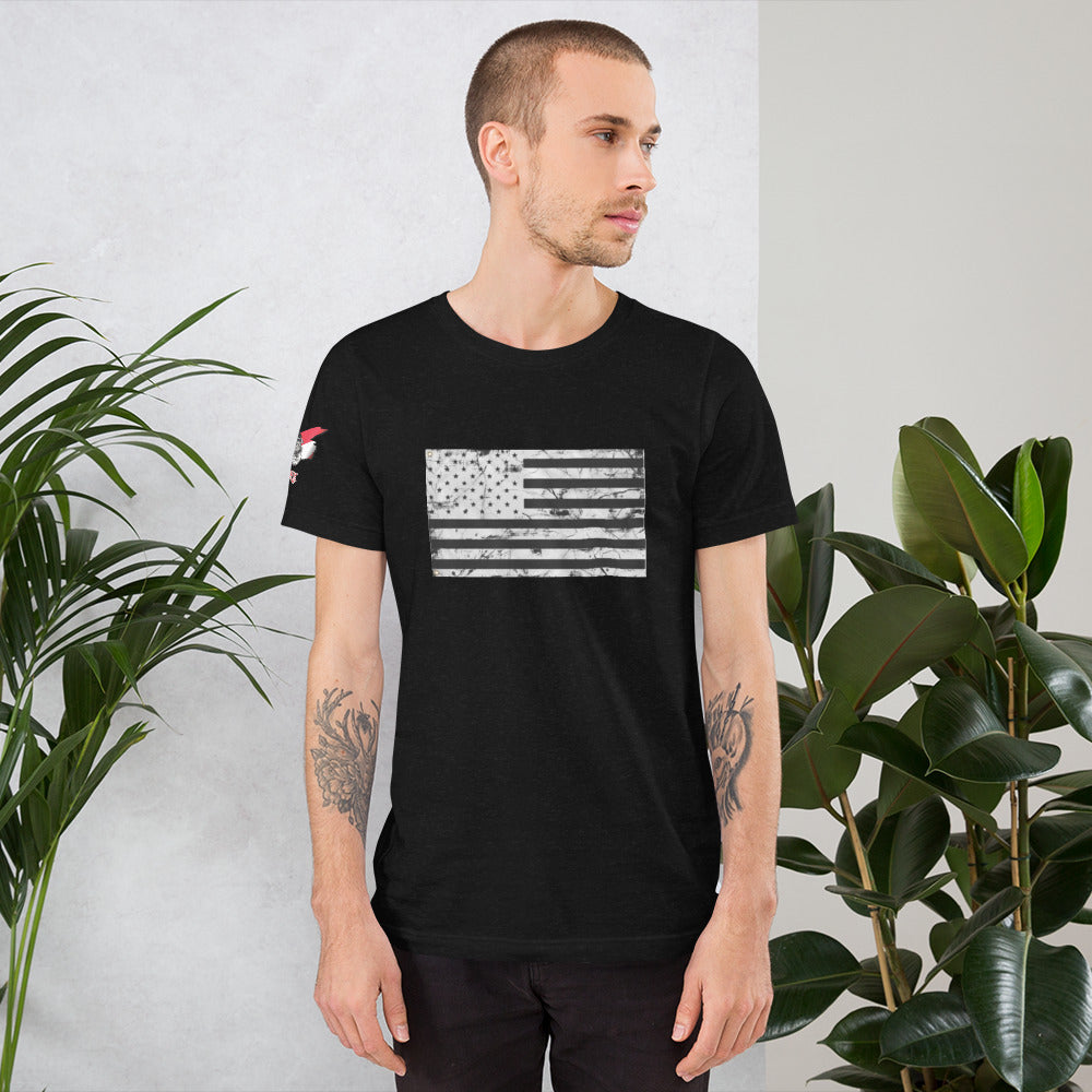 Distressed Flag Short-Sleeve Unisex T-Shirt